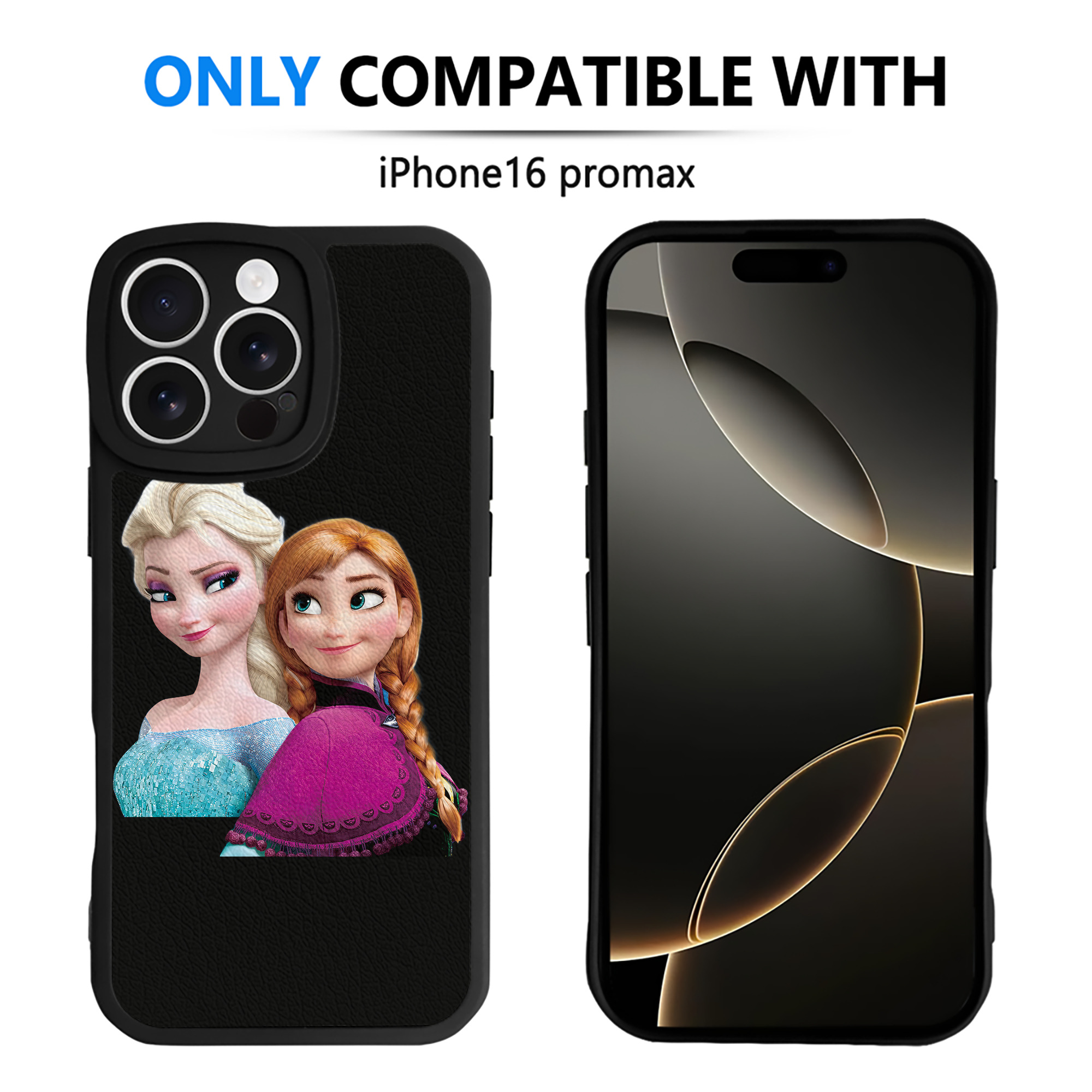 （画像用） アナと雪の女王 アンナ エルサ Frozen Anna Elsa 【iPhone 16シリーズ対応】シリコンスマホケース（レザー調） 材質：シリコン